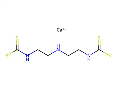 Carbamodithioic acid, N,N'-(iminodi-2,1-ethanediyl)bis-, calcium salt (1:1) structure