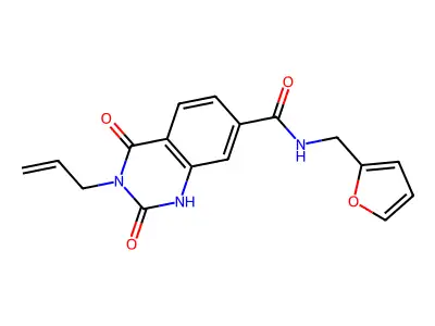 N-(furan-2-ylmethyl)-2,4-dioxo-3-prop-2-enyl-1H-quinazoline-7-carboxamide structure
