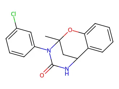 3-(3-chlorophenyl)-2-methyl-5,6-dihydro-2H-2,6-methanobenzo[g][1,3,5]oxadiazocin-4(3H)-one structure