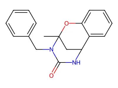 3-benzyl-2-methyl-2,3,5,6-tetrahydro-4H-2,6-methano-1,3,5-benzoxadiazocin-4-one structure