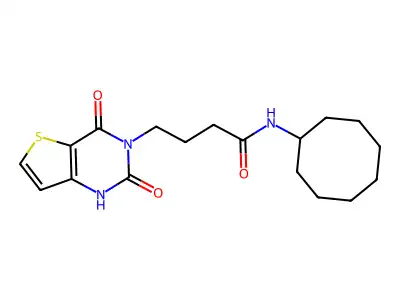 N-cyclooctyl-4-(2,4-dioxo-1H-thieno[3,2-d]pyrimidin-3-yl)butanamide structure