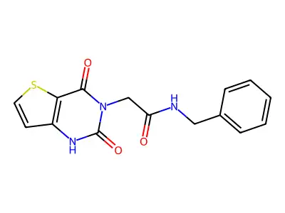 N-benzyl-2-(2,4-dioxo-1H-thieno[3,2-d]pyrimidin-3-yl)acetamide structure