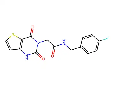 2-(2,4-dioxo-1H-thieno[3,2-d]pyrimidin-3-yl)-N-[(4-fluorophenyl)methyl]acetamide structure