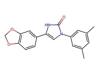 5-(1,3-benzodioxol-5-yl)-3-(3,5-dimethylphenyl)-1H-imidazol-2-one structure