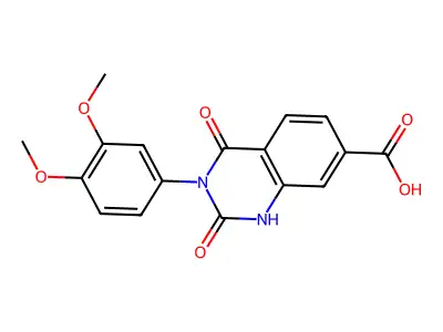 3-(3,4-dimethoxyphenyl)-2,4-dioxo-1,2,3,4-tetrahydroquinazoline-7-carboxylic acid structure