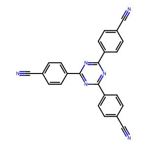 2,4,6-Tris(4-cyanophenyl)-1,3,5-triazine structure