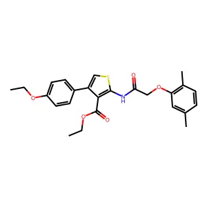 Ethyl 2-[[2-(2,5-dimethylphenoxy)acetyl]amino]-4-(4-ethoxyphenyl)thiophene-3-carboxylate structure