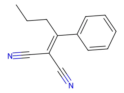 Propanedinitrile, (1-phenylbutylidene)- structure