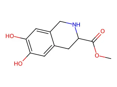 3-Isoquinolinecarboxylic acid,1,2,3,4-tetrahydro-6,7-dihydroxy-,methyl ester structure