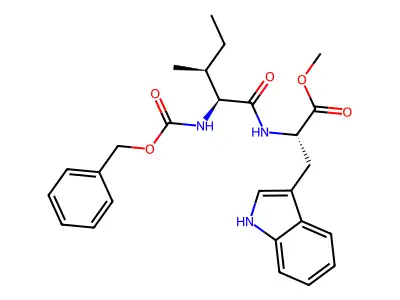 (S)-Methyl 2-((2S,3S)-2-(((benzyloxy)carbonyl)amino)-3-methylpentanamido)-3-(1H-indol-3-yl)propanoate structure