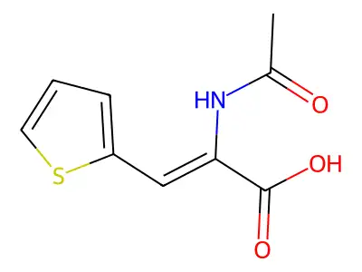 2-Acetamido-3-(thiophen-2-yl)prop-2-enoic acid structure