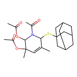 1-Acetyl-2-(acetyloxy)-6-(1-adamantylthio)-3,5-dimethyl-1,2,3,6-tetrahydro-3-pyridinyl acetate structure