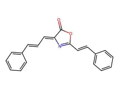 4-Cinnamylidene-2-(2-phenylethenyl)-5-oxazolone structure