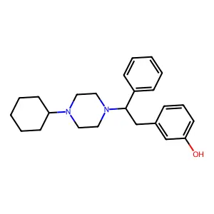 1-Cyclohexyl-4-(2-(3-hydroxyphenyl)-1-phenylethyl)piperazine structure