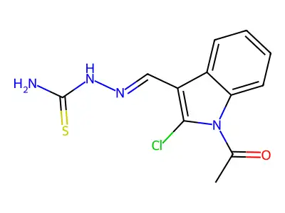 [(1-Acetyl-2-chloro-indol-3-yl)methylideneamino]thiourea structure