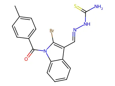 [[2-Bromo-1-(4-methylbenzoyl)indol-3-yl]methylideneamino]thiourea structure