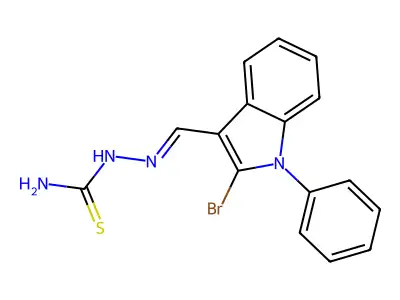 [(2-Bromo-1-phenylindol-3-yl)methylideneamino]thiourea structure