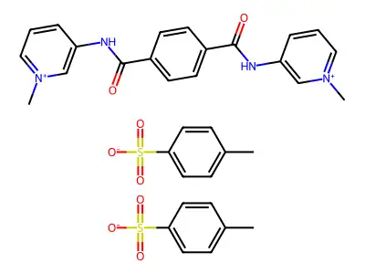 Pyridinium, 3,3'-(terephthaloyldiimino)bis(1-methyl-, di-p-toluenesulfonate structure