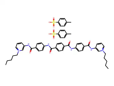 Pyridinium, 3,3'-(terephthaloylbis(imino-p-phenylenecarbonylimino))bis(1-pentyl-, di-p-toluenesulfonate structure