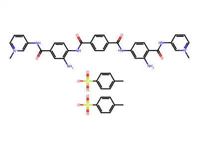 Pyridinium, 3,3'-(terephthaloylbis(imino(2-amino-p-phenylene)carbonylimino))bis(1-methyl-, di-p-toluenesulfonate structure