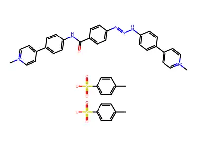 Pyridinium, 1-methyl-4-(p-(p-((p-(1-methylpyridinium-4-yl)phenyl)2-triazeno)benzamido)phenyl)-, di-p-toluenesulfonate structure