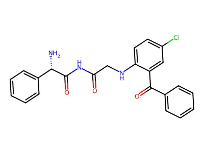Glycinamide, N-(2-benzoyl-4-chlorophenyl)-DL-2-phenylglycyl- structure