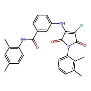3-[[4-chloro-1-(2,3-dimethylphenyl)-2,5-dioxopyrrol-3-yl]amino]-N-(2,4-dimethylphenyl)benzamide structure