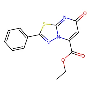 Ethyl 7-oxo-2-phenyl-7H-1,3,4-thiadiazolo(3,2-a)pyrimidine-5-carboxylate structure
