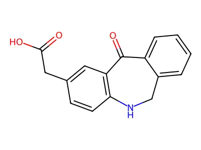 5H-Dibenz(b,e)azepine-2-acetic acid, 6,11-dihydro-11-oxo- structure
