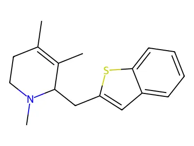 Pyridine, 1,2,5,6-tetrahydro-2-(benzo(b)thien-2-ylmethyl)-1,3,4-trimethyl- structure