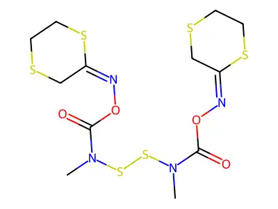 1,4-DITHIAN-2-ONE O,O'-(DITHIOBIS((METHYLIMINO)CARBONYL))DIOXIME structure