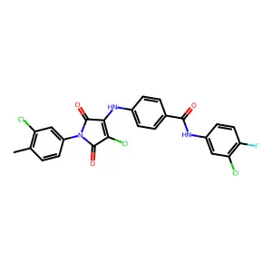 4-{[4-Chloro-1-(3-chloro-4-methylphenyl)-2,5-dioxo-2,5-dihydro-1H-pyrrol-3-yl]amino}-N-(3-chloro-4-fluorophenyl)benzamide structure
