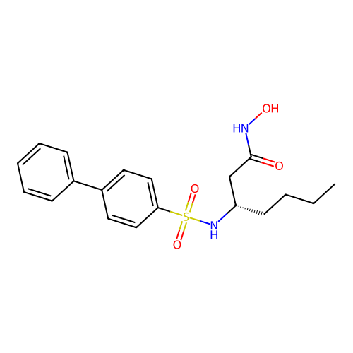 (3S)-N-hydroxy-3-[(4-phenylphenyl)sulfonylamino]heptanamide structure