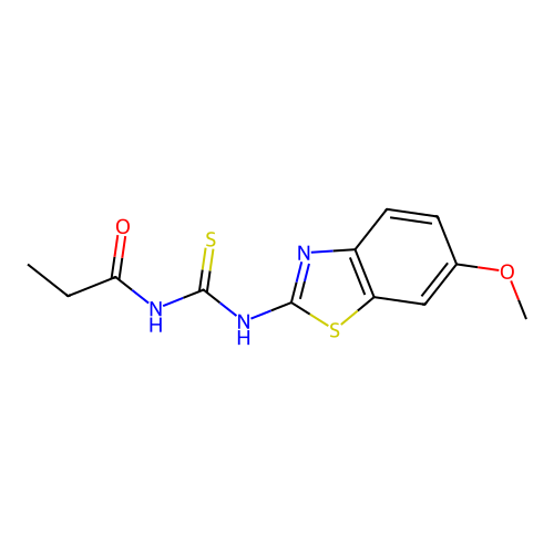 N-[(6-methoxy-1,3-benzothiazol-2-yl)carbamothioyl]propanamide structure
