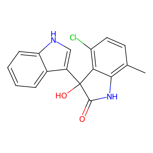 4'-chloro-3'-hydroxy-7'-methyl-1',3'-dihydro-1H,2'H-3,3'-biindol-2'-one structure
