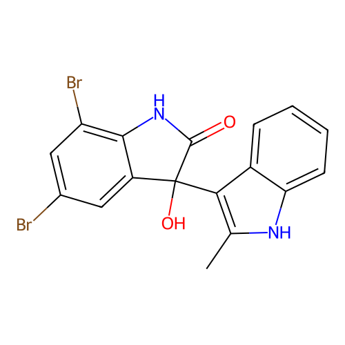 5',7'-dibromo-3'-hydroxy-2-methyl-1',3'-dihydro-1H,2'H-3,3'-biindol-2'-one structure