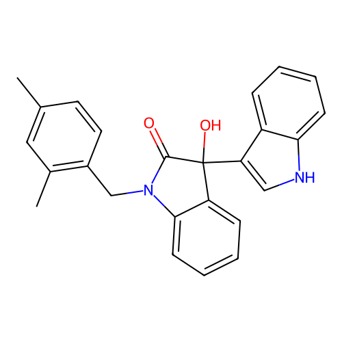 1'-(2,4-dimethylbenzyl)-3'-hydroxy-1',3'-dihydro-1H,2'H-3,3'-biindol-2'-one structure