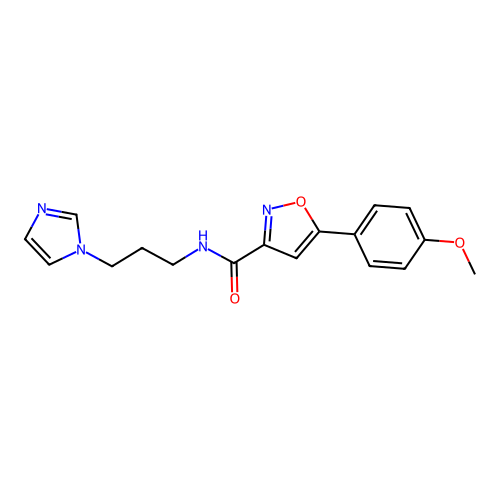 N-(3-(1H-Imidazol-1-yl)propyl)-5-(4-methoxyphenyl)isoxazole-3-carboxamide structure