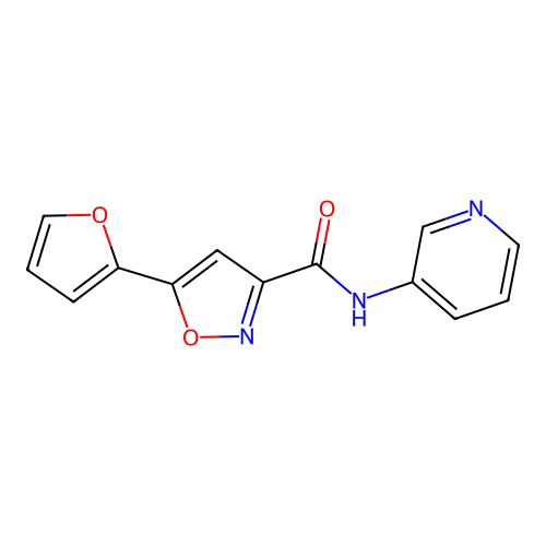 5-(2-furyl)-N-pyridin-3-ylisoxazole-3-carboxamide structure
