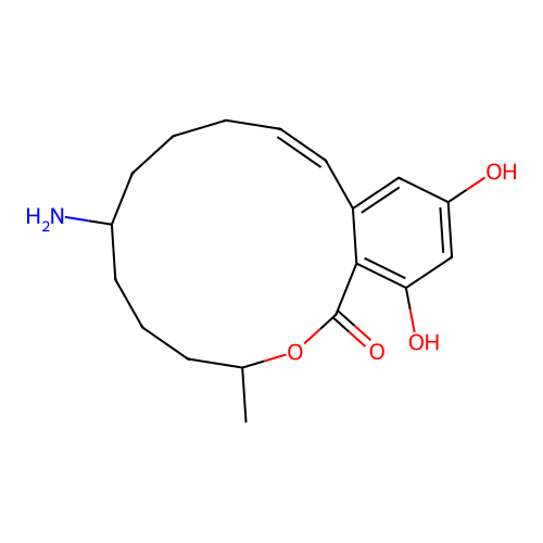 1H-2-Benzoxacyclotetradecin-1-one, 7-amino-3,4,5,6,7,8,9,10-octahydro-14,16-dihydroxy-3-methyl- structure