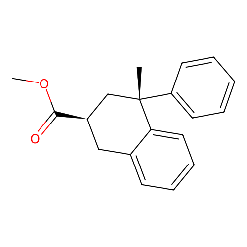 (2R,4R)-methyl 4-methyl-4-phenyl-1,2,3,4-tetrahydronaphthalene-2-carboxylate structure