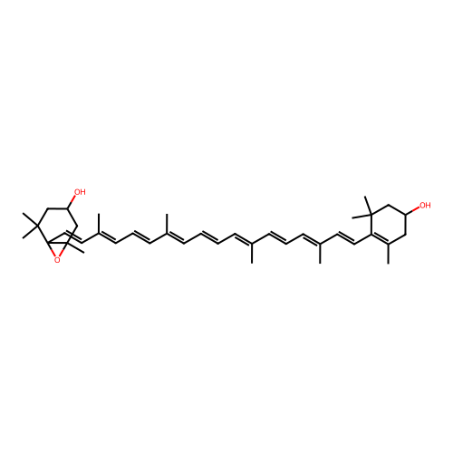 (9Z)-5alpha,6alpha-Epoxy-5,6-dihydro-beta,beta-carotene-3beta,3'beta-diol structure