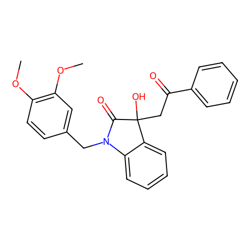 1-(3,4-dimethoxybenzyl)-3-hydroxy-3-(2-oxo-2-phenylethyl)indolin-2-one structure