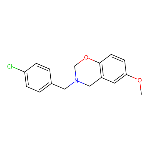 3-(4-chlorobenzyl)-6-methoxy-3,4-dihydro-2H-1,3-benzoxazine structure