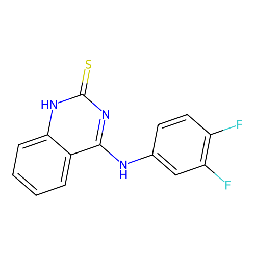 4-((3,4-difluorophenyl)amino)quinazoline-2(1H)-thione structure