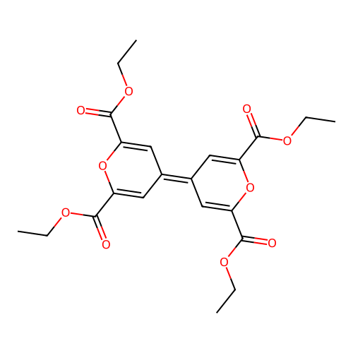 Tetraethyl delta4,4'-BI-4H-pyran-2,2',6,6'-tetracarboxylate structure