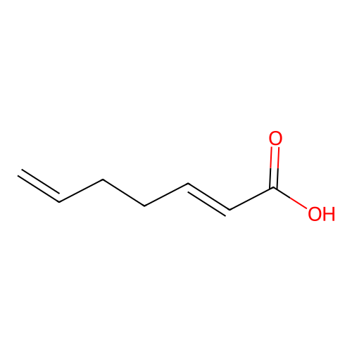(2E)-hepta-2,6-dienoic acid structure