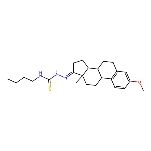 (2E)-N-Butyl-2-[(17E)-3-methoxyestra-1,3,5(10)-trien-17-ylidene]hydrazine-1-carbothioamide structure