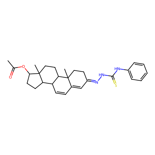 [(3E)-10,13-dimethyl-3-(phenylcarbamothioylhydrazinylidene)-1,2,8,9,11,12,14,15,16,17-decahydrocyclopenta[a]phenanthren-17-yl] acetate structure