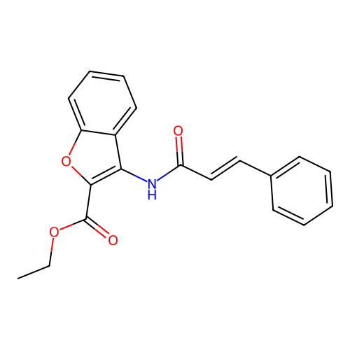 ethyl 3-[[(E)-3-phenylprop-2-enoyl]amino]-1-benzofuran-2-carboxylate structure